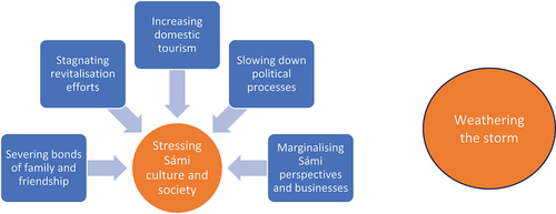 Figure 3. Main themes (in orange) and sub-themes (in blue) that emerged from the analysis.