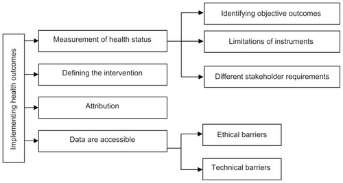 Figure 3 Factors defining the application of health outcome measures.