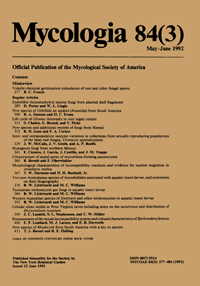 Cover image for Mycologia, Volume 84, Issue 3, 1992