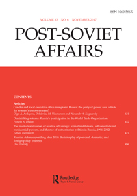 Cover image for Post-Soviet Affairs, Volume 33, Issue 6, 2017