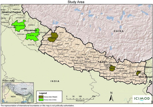 Figure 1. Map of the study areas.