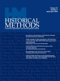 Cover image for Historical Methods: A Journal of Quantitative and Interdisciplinary History, Volume 53, Issue 2, 2020