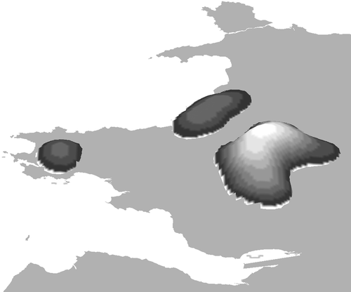 Figure 5. Surface derived for Mid Wales with a threshold of 0.125.