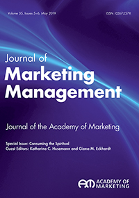 Cover image for Journal of Marketing Management, Volume 35, Issue 5-6, 2019