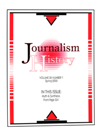 Cover image for Journalism History, Volume 26, Issue 1, 2000