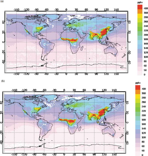 Figure 11. Monthly plot (Jan–Dec) of carbon monoxide at 900 hPa obtained from MOPITT.