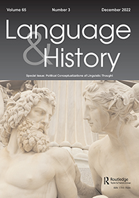 Cover image for Language & History, Volume 65, Issue 3, 2022