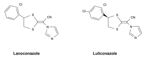 Figure 1 Chemical structure of lanoconazole and luliconazole.