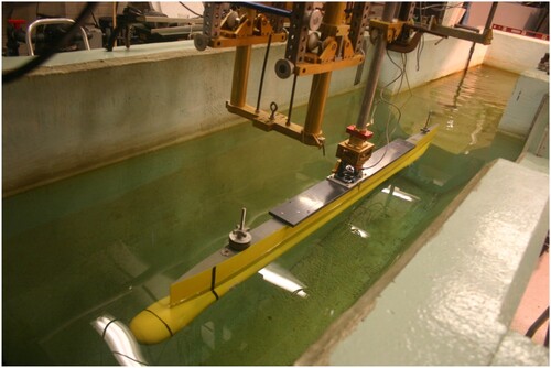 Figure 3. The novel SWA USV set-up in the towing tank.