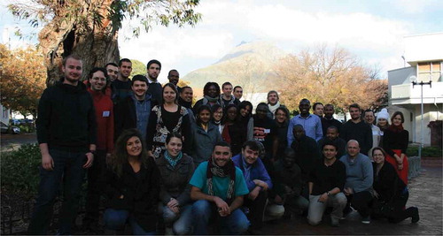 Figure 2. The I-CAMP’14 participants in front of Physics Department of University of Stellenbosch.