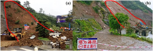 Figure 16. Photos of the road-related landslides in the study area.