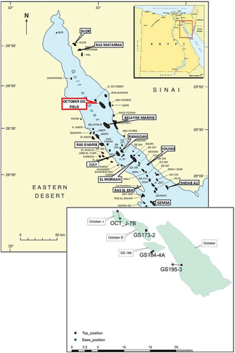 Figure 1. Location map of the October Field and available wells.