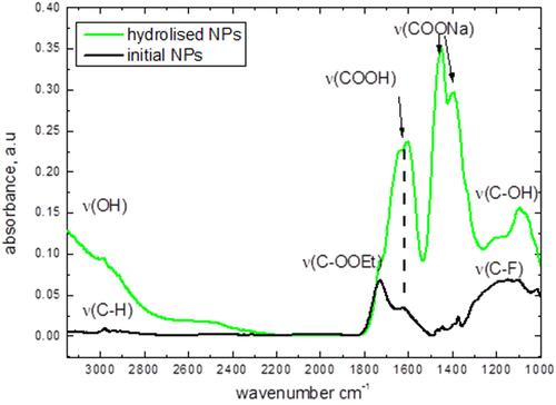Figure 2. Fourier transform infrared spectrum of the CFO NPs.