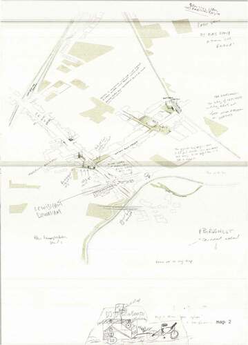 Figure 2. First conversation developing additional knowledge over base drawing (Toya Peal, MA Landscape Architecture, University of Greenwich, 2016)