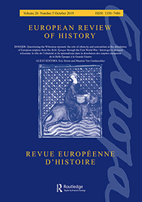 Cover image for European Review of History: Revue européenne d'histoire, Volume 26, Issue 5, 2019