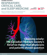 Cover image for Canadian Journal of Respiratory, Critical Care, and Sleep Medicine, Volume 1, Issue 2, 2017