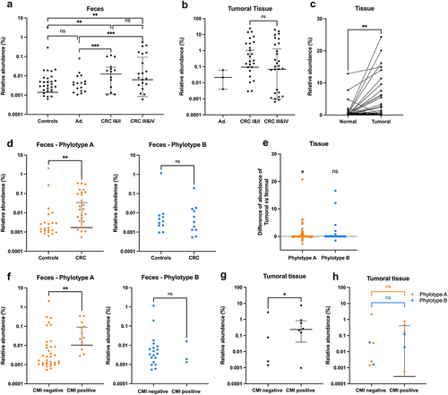 Figure 2. P. micra phylotype A is associated with CRC.