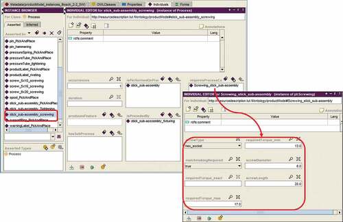 Figure 10. Example PRD modelled with Protégé ontology editor.