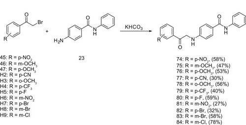 Figure 13 Synthesis of anilinoketones from several substituted α-bromoketones.
