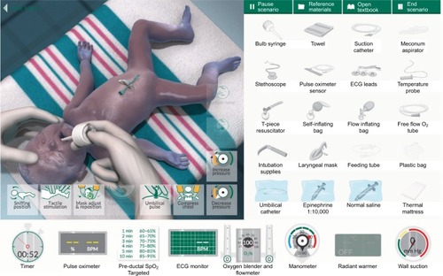 Figure 2 Screenshot of the Neonatal Resuscitation Program (NRP) eSim® module.