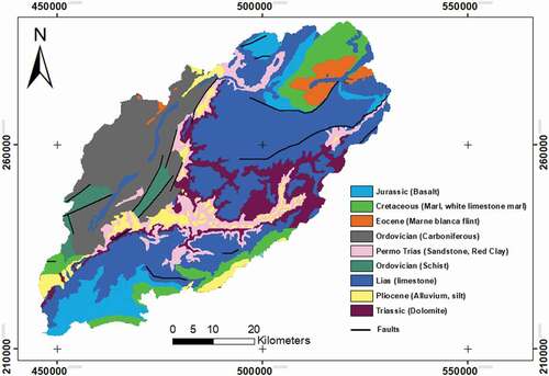 Figure 1. Geological map of study area.