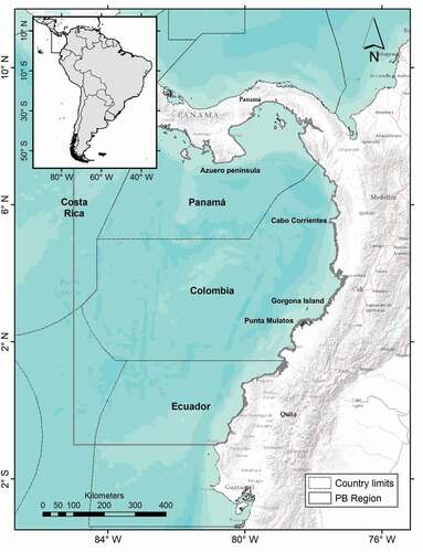 Figure 1. Study area in the Panama Bight (pb).