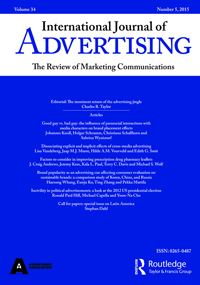 Cover image for International Journal of Advertising, Volume 35, Issue 2, 2016