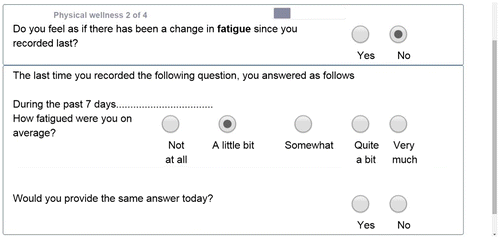 Figure 3. Screenshot from measuring wellness.