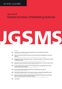Cover image for Journal of Global Scholars of Marketing Science, Volume 33, Issue 3, 2023