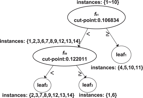 FIGURE 1 A decision tree grows over 14 instances.