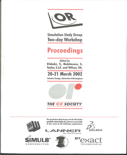 Figure 2. Proceedings cover for the first simulation workshop.
