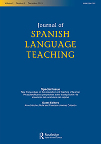 Cover image for Journal of Spanish Language Teaching, Volume 2, Issue 2, 2015