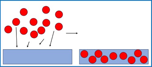 Figure 5. Schematic representation of adsorption molecules onto the surface [Citation40]