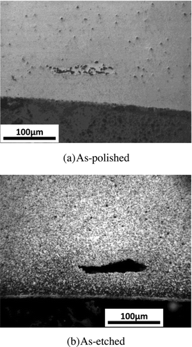 Figure 15 Material defect estimated to be metallic inclusion observed in 9Cr-ODS cladding fuel pin (X46)
