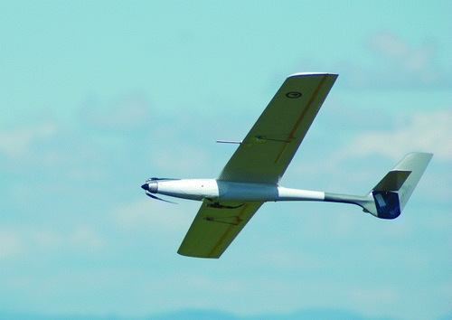 Figure 1  The Kahu UAV during flight. Photograph by D. Ashman, Defence Technology Agency.