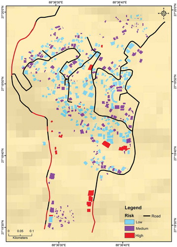 Figure 7. Multi-hazard risk map for Arithang ward (009).