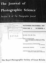 Cover image for The Imaging Science Journal, Volume 1, Issue 6, 1953