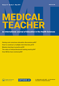 Cover image for Medical Teacher, Volume 41, Issue 5, 2019