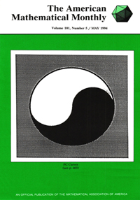 Cover image for The American Mathematical Monthly, Volume 101, Issue 5, 1994