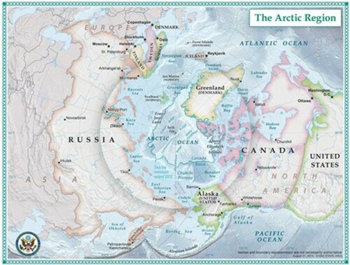 Figure 2. Map of the Arctic region (U.S. Department of State Citationn.d.).