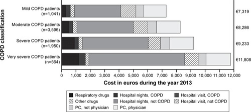 Figure 2 HCRU in euros (€), stratified by disease severity during 2013.