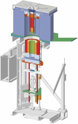 Fig. 14. Cutaway diagram of the KRUSTY experiment on the Comet assembly