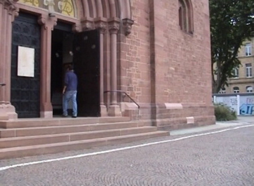 Figure 2. Screenshot of an Endpoint-reached motion event: a man walking into a church.