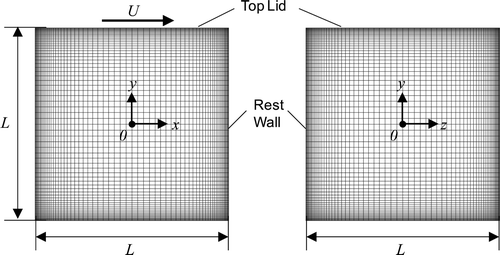 Figure 6. Computational grid for simulation of the cavity driven flow.