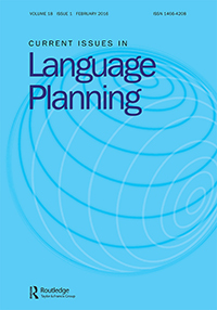 Cover image for Current Issues in Language Planning, Volume 18, Issue 1, 2017