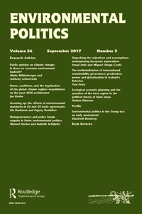 Cover image for Environmental Politics, Volume 26, Issue 5, 2017