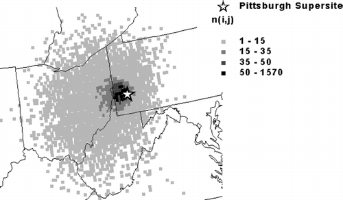 FIG. 1 The values of n ij from Equation (Equation4) for application of PSCF to this study.