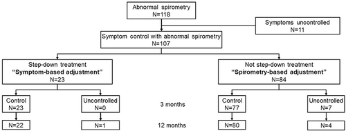 Figure 2 Physician decision on treatment according to spirometry results and outcomes.