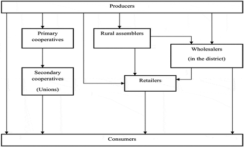 Figure 1. Marketing channel of red pepper in Ethiopia.Source: Adapted from Sileshi (Citation2011)