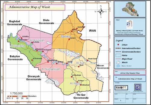 Figure 2. Location map of wasit provenance Iraq